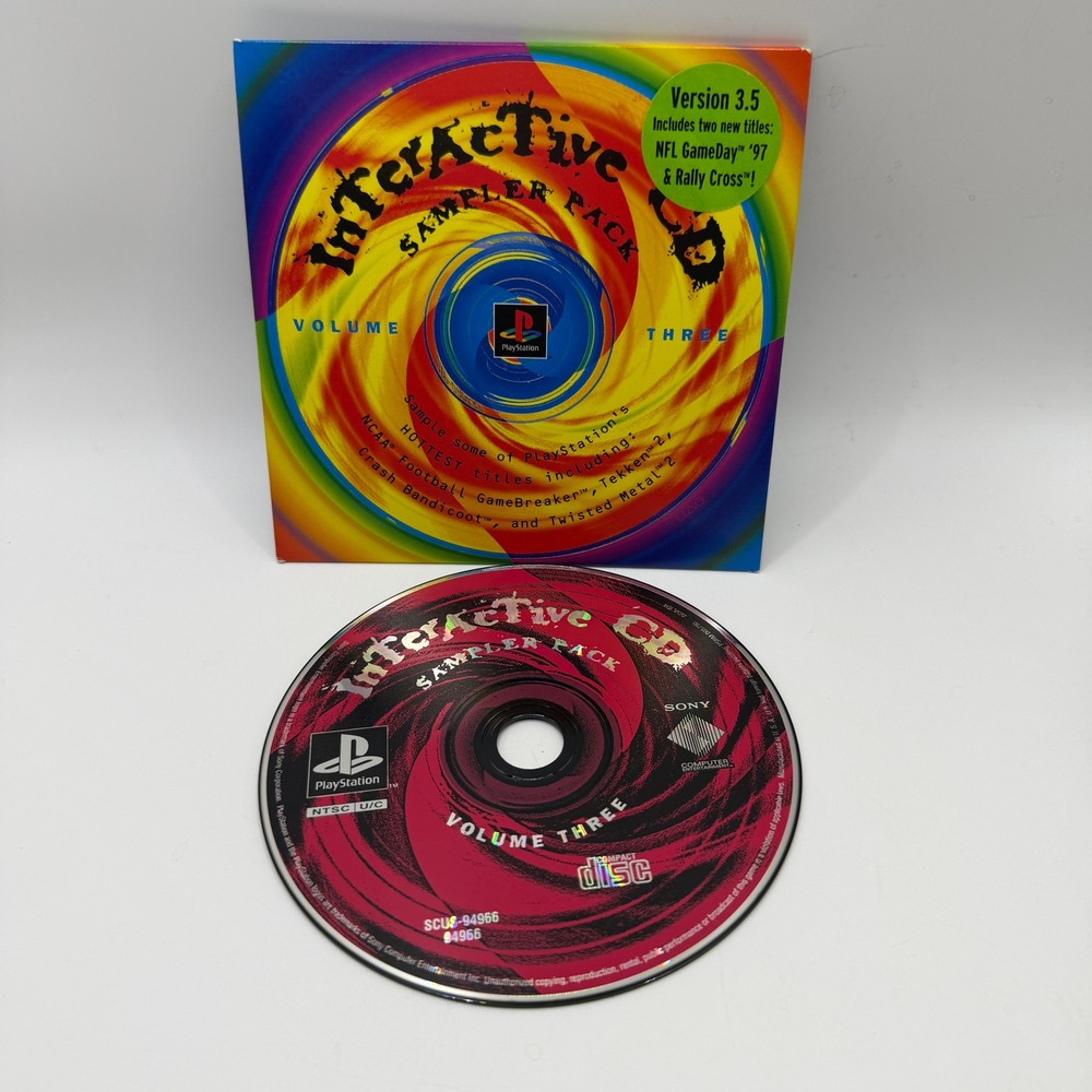 PlayStation Unisex OS Sampler Pack Vol 3 SCUS-94966 Retro 90s Gaming‎ Demo Disc